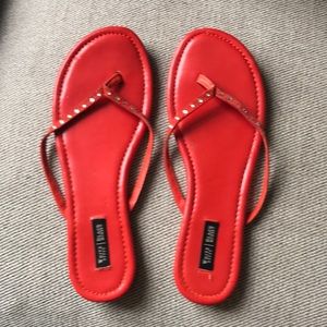WHBM Orange bling flip flops